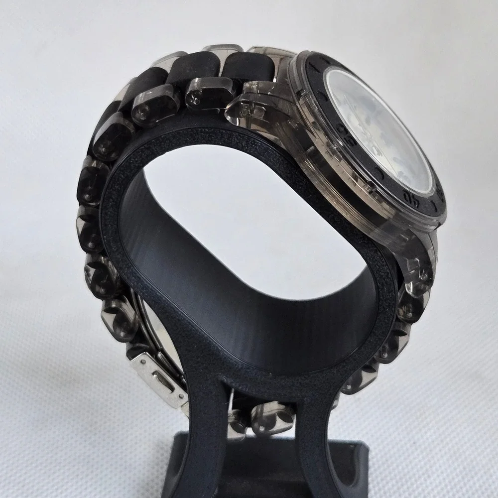 Juicy Couture Womens Rich Watch 1900870 Black Clear Link Band NWT 6.5